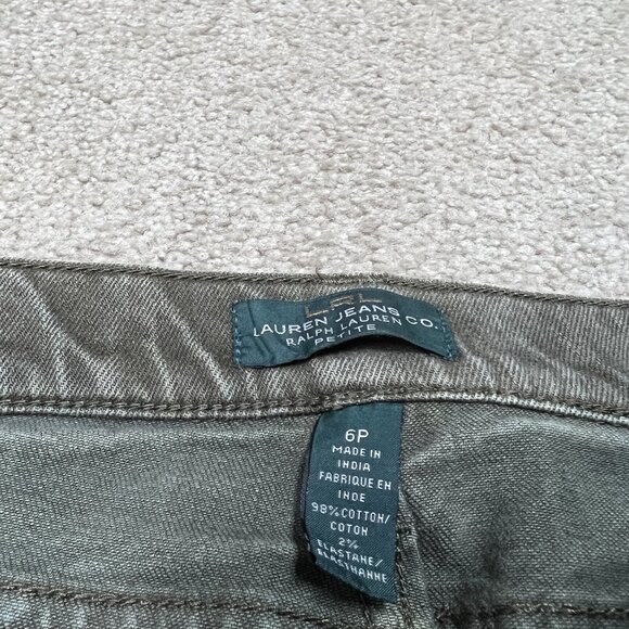 Lauren Jean Co Ralph Lauren Jeans Women’s Green Modern Straight 6 Petite Pockets - Picture 7 of 11